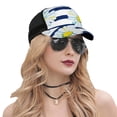 thumbnail image 5 of Disketp Daisy Striped Nautical Print Trucker Hat Men Women - Mesh Baseball SnapBack Cap, 5 of 7