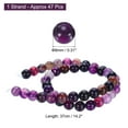 thumbnail image 2 of Uxcell Purple Agate Beads 8mm Natural Gemstone Beads, Smooth Round Loose Beads for Jewelry Making (1 Strand - 47pcs), 2 of 5