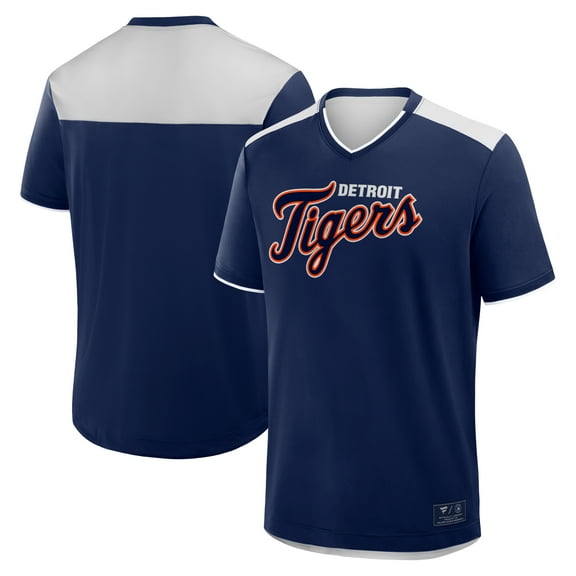 Men's Fanatics Navy Detroit Tigers Walk Off V-Neck T-Shirt