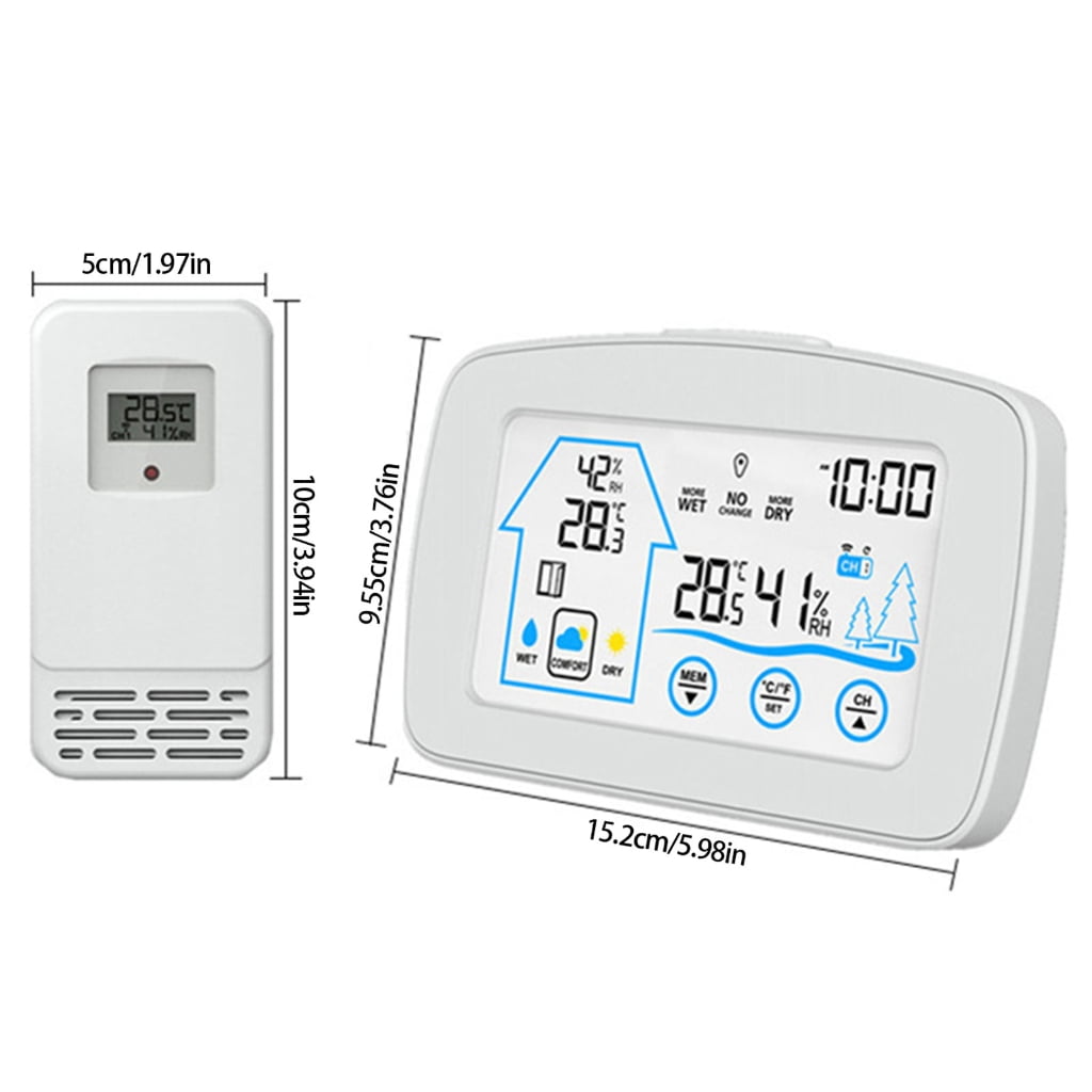 Indoor OutdoorW1re1essTemperature Humidity Sensors Color Display Weather Station