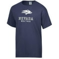thumbnail image 2 of Men's ComfortWash Navy Nevada Wolf Pack Logo Over Stacked T-Shirt, 2 of 3