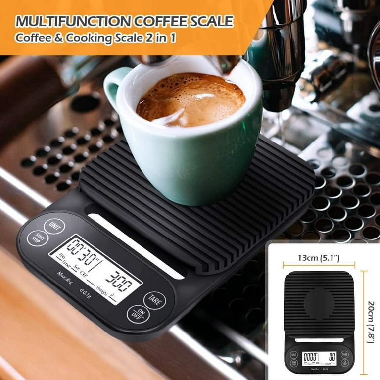 Digital Coffee Scale, Electric Kitchen Scale With Led Display Multifunction  Food Kitchen Scales Pro Precision 0.1G / 0.1Oz / 0.1Ml 