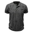 thumbnail image 4 of Wyobmus Men's Short Sleeve T-Shirts Buttons Up Pullover Quick Dry Knit Collared Casual Shirts Dark Gray, 4 of 6