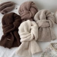 thumbnail image 4 of Ultra-Soft Alpaca Wool Blend Scarf, Cozy Winter Knit Wrap for Women, Korean Style,164*24cm,light gray, 4 of 15
