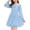 Blue, variant on Lanbubble Girls Dresses Puff Long Sleeve Square Neck Homecoming Dress Cute A-Line Pink Dress For Teens 8-14 Years