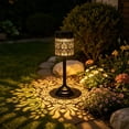 thumbnail image 6 of Aaihamo 2Pcs Outdoor Solar Table Lamp, Black Openwork Waterproof Ironwork LED Projection Light, Solar Powered Peony Flower Table Lamp for Outdoor Garden Yard, 6 of 9