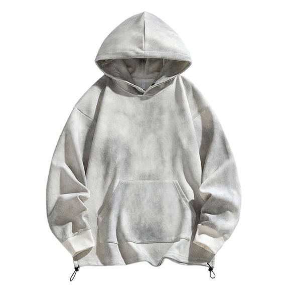 KHONTS,Men's Comfy Oversized Hoodies Trendy Y2k Pullovers Tops Vintage Hooded Sweatshirts Sweater White XL