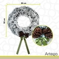 thumbnail image 4 of Corona de Navidad Artego 50cm Iluminada Nevada con 2 Piñas Gigantes y Luces LED Cálida, 4 of 6