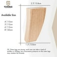 thumbnail image 5 of 8 inch / 20cm Wooden Furniture Legs, TCHOSUZ Set of 4 Mid Century Modern Solid Wood Varnish Curved Pyramid Square DIY Replacement Feet for Sofa Couch Armchair Bed Recliner Riser, 5 of 6