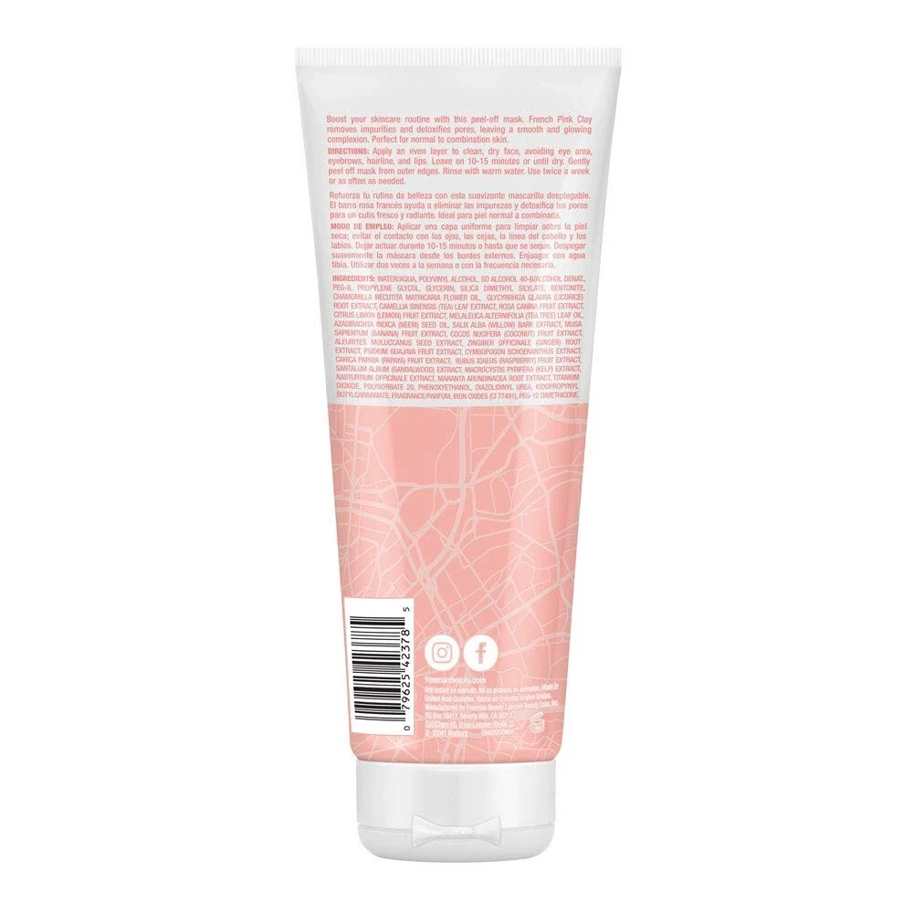 Freeman Facial French Pink Clay Peel-Off Mask, 6oz (Pack of 3)