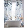 thumbnail image 4 of Marine Life Sheer Curtains 2 Panels Set Watercolor Blue Beige Starfish Shell Leaves Ombre Sheer Window Curtains Light Filtering Rod Pocket Voile Drapes for Bedroom Living Room 52"X108", 4 of 8