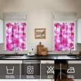 thumbnail image 3 of Pink Maple Leaf Kitchen Curtains Farmhouse Country Summer Short Tier Curtain for Washable Kitchen Cafe Decor Rod Pocket Window Drapes 2 Panels 27.5x36 Inch, 3 of 5