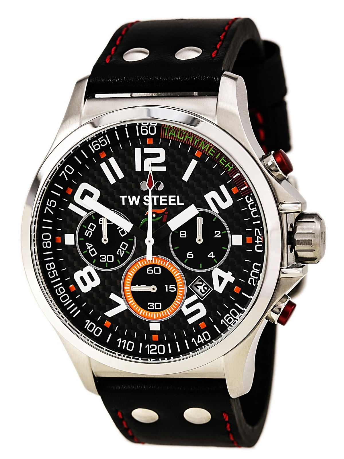 TW Steel TW433 Men's Sahara Force India Black Carbon Fiber Dial Chrono