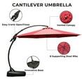 Grand Patio 11Ft Offset Patio Umbrella with Base, Aluminium Cantilever