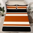 thumbnail image 2 of jejeloiu Vintage Stripes Pattern Bed Sheets,Abstract Geometric King Sheets,Brown Black Sheet Set For Kids,Breathable Home Decor,4-Piece, 2 of 7