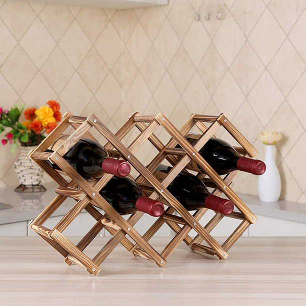 Countertop Wine Rack Holds 10 Bottle Wine Holder No Assembly