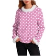 thumbnail image 2 of Ounisa Womens Tops Autumn Winter Pullover Sweater Loose Casual Long Sleeved Round Neck Polka Dots Pattern Shacket Blouse, 2 of 5