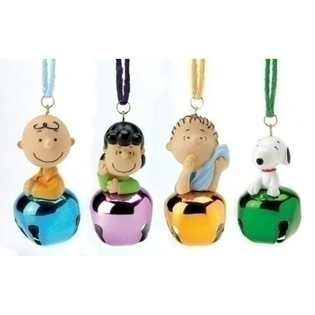 Charlie Brown Christmas Ornaments Hallmark Peanuts Charlie Brown Lucy Linus Snoopy Jingle Bells Christmas Ornament Set of 4 ()