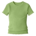 thumbnail image 6 of JUMEYU Shirt for Girls Girls Casual Short Sleeve T Shirts Kids Loose Soft Tops Tees Blouses Size 11-12 (Green,11-12 Years), 6 of 7