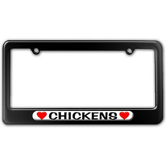 Chickens Love with Hearts License Plate Frame