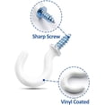 thumbnail image 3 of 50Pcs 1/2-Inch Cup Hooks Ceiling Hooks, Plastic-Covered Metal Screw-in Hooks, White, 3 of 3