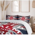 thumbnail image 6 of Ambesonne Union Jack Duvet Cover Set, Words Crown UK Flag, 2-Calking, Navy Blue Red White, 6 of 7