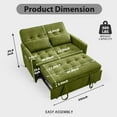 thumbnail image 2 of AISWORD 53" 3 in 1 Convertible Sleeper Sofa Bed, Pull Out Loveseat with USB Port, Towel Fabric, Green, 2 of 6