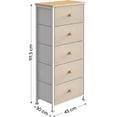 thumbnail image 3 of Comoda Cajonera para Recamara - 5 Cajones De Tela con Parte Superior de Madera y Marco De Acero Plegable - Mueble Organizador con cajonera para Recámara o Sala, 3 of 8