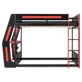 thumbnail image 5 of Aukfa Full Over Full Gaming Bunk Bed with Desk, USB Charging Station & LED Lights, Heavy-Duty Wood Esports Loft Bed Frame, Red, 5 of 8