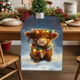 thumbnail image 5 of Christmas Table Runner Highland Cow Table Runners Bell Balls Snow Cotton Linen Dresser Scarf Kitchen Dining Table Decor for Christmas Holiday Party Decor 13x36 Inch, 5 of 8