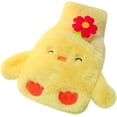 thumbnail image 1 of Bolsa de agua caliente de 500 ml - Acogedora y esponjosa felpa suave y lindo patrón de pollo Bolsa de agua caliente Funda de goma Cómoda, segura y duradera para las piernas traseras, 1 of 5