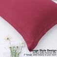 thumbnail image 6 of PiccoCasa Soft 1800 Microfiber Oxford Pillowcases 2Pcs, King Wine Red, 6 of 8