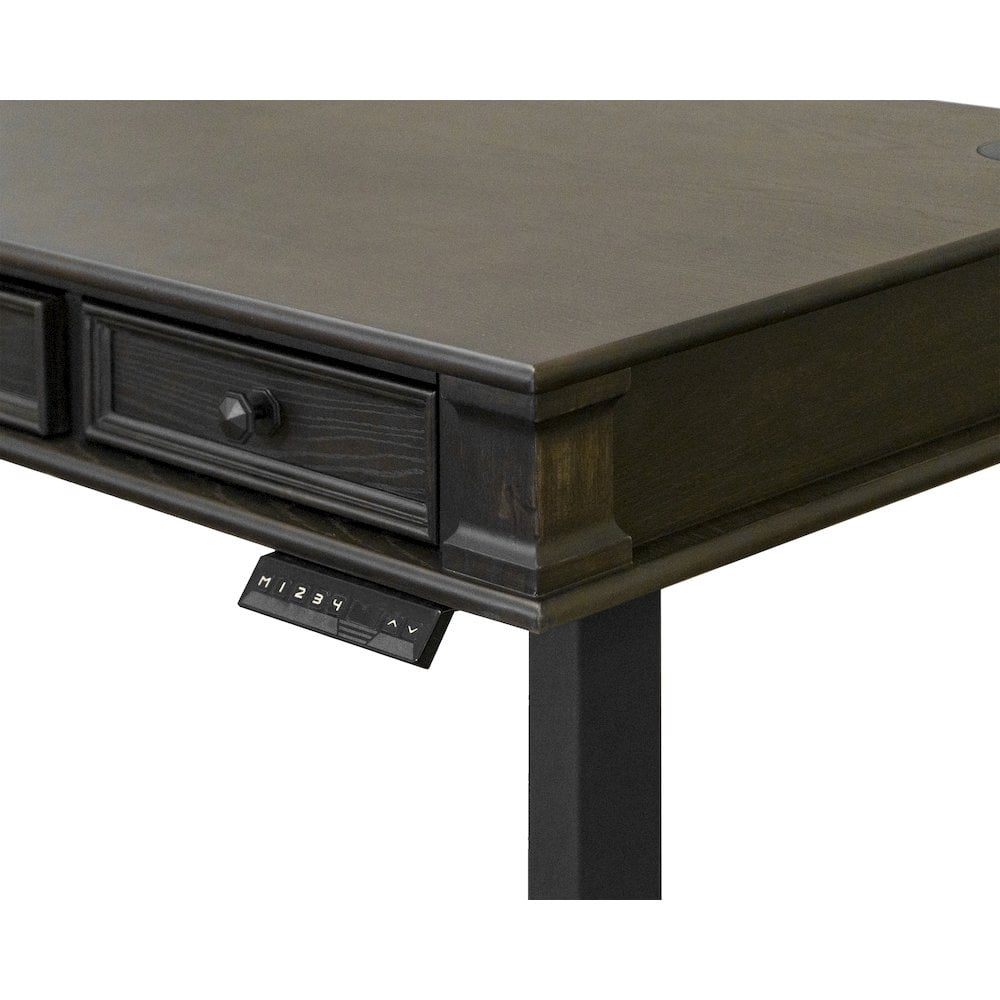 Martin Furniture 60"W Wood Electronic Sit Stand Desk Office in Dark Brown