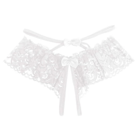 Icvfdpl Women S Underwear Hot Spicy Hollow Out Transparent Lace Open Fun Low Waist Triangle Thong T Anniversary Dating Panties For Women White One Size