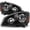 Headlights: Black Housing, variant on AKKON - Fits Altima Halogen Type Euro Black Headlights Front Head Lamps Replacement Pair Set