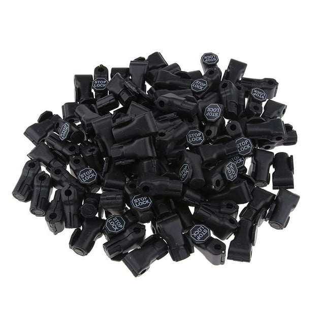 Candado de seguridad con gancho antibloqueo, paquete de 100, 6 mm, color negro Negro 6mm