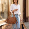 thumbnail image 2 of Sunyuer Vintage Tote Bags for Women, Large Capacity Vintage Multi-Pocket PU Leather Handbag Crossbody Shoulder Bag, 2 of 8