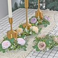 thumbnail image 3 of Tnobhg 2Pcs Candlestick Garland Realistic Simulation Rose Wreath Candle Holder Garland for Home Wedding Decoration, 3 of 8
