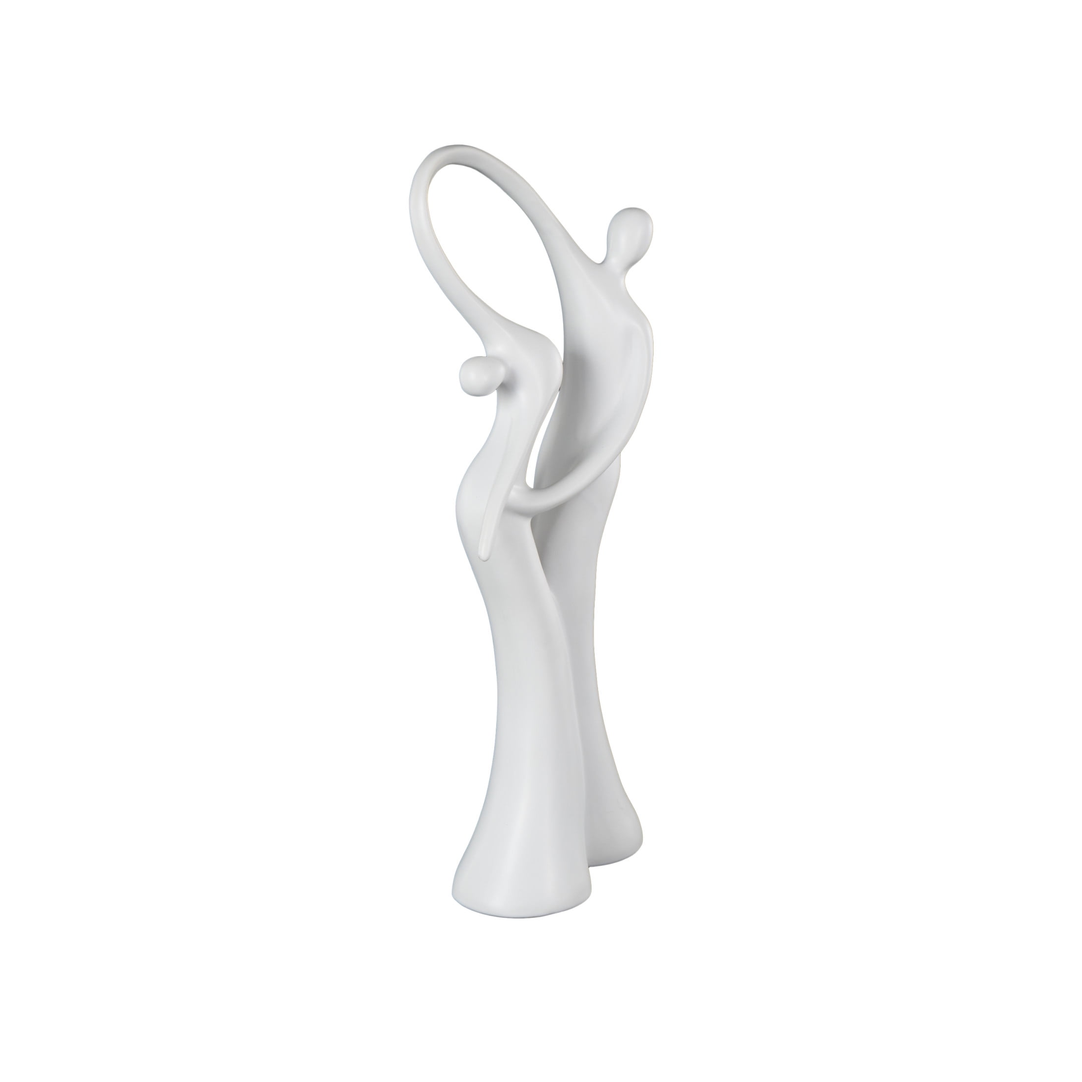 7" x 18" White Ceramic Dancing People Sculpture, by DecMode