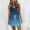 Blue, variant on Idoravan Summer Dresses for Women Clearance Women Casual V-Neck Sleeveless Bandage Stripe Printing Loose Vest Sling Dress