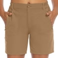thumbnail image 4 of RYRJJ Women's Hiking Cargo Shorts with Zipper Pockets Work Golf Short Pants Lightweight Outdoor Active Summer Shorts for Women(Coffee,M), 4 of 9