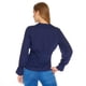 thumbnail image 3 of Blusa Corte Imperio Cuello Mujer Manga Larga Casual Marino azul CH, 3 of 5