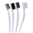 thumbnail image 3 of Lierteer White Plastic Handle Brass Wire Brush Stainless Steel Nylon Metal Rust Cleaning, 3 of 6