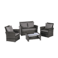 thumbnail image 6 of Leumius 4 Piece Patio Furniture Set,Outdoor Patio Furniture Set All-Weather Rattan Wicker Patio Conversation Set with Tempered Glass Coffee Table & Cushions for Garden & Backyard,Dark Gray, 6 of 10