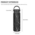 thumbnail image 6 of SEANATIVE 18oz Water Bottles for Girls Leak Proof Double Walled Stainless Steel Gym Bottles for Men Women Insulated Hot Cold Hiking Canteen, Black Marble Stripes, 6 of 7