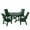Dark Green, variant on WestinTrends Ashore 5 Pieces Adirondack Patio Dining Set, All Weather Poly Lumber Slatted Modern Farmhouse Outdoor Furniture Set, 43" Trestle Square Table and 4 Adirondack Dining Chair, Gray