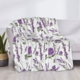 thumbnail image 3 of Fuzoiu Lavender Flowers Print Flannel Blanket,Throw Blanket,Flannel Home Decor,Fleece Bed Blankets,Cozy Soft Blanket for Bed, Sofa, Camping, and Travel-60"x50", 3 of 6