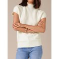 thumbnail image 2 of DARING DIVA Women's Mock Neck Casual Cap Sleeve Knit Tank Tops S White, 2 of 6