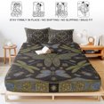 thumbnail image 5 of King Size Fitted Sheet Set - Retro Dragonfly 3 Piece Bedding Sets 16" Deep Pocket Fitted Sheet with 2 Pillowcases, Country Butterflies Insects Geometric Flowers Brushed Microfiber Hotel Bed Sheets, 5 of 9