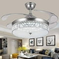 thumbnail image 3 of EAYSG 42"Invisible Ceiling Fan Chandelier Light,Modern Crystal Ceiling Fan Light Remote Control 4 Retractable ABS Blades, 3 of 8